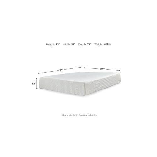 Signature Design by Ashley Chime 12 Memory Foam Mattress, Medium Firm Contouring Support, Thick Memory Foam for Pressure Relief, Mattress in a Box, Queen Size
