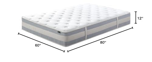 Zinus 12 Inch Comfort Support Hybrid Mattress [New Version], Queen, Fiberglass Free, Medium Plush, Motion Isolation, Certified Safe Foams & Fabric, Mattress in A Box