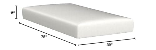NapQueen 8 Inch Twin Size Mattress, Bamboo Charcoal Memory Foam Mattress, Bed in a Box