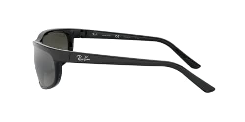 Ray-Ban Mens RB2027 Predator 2 Rectangular Sunglasses, Black/Polarized Dark Grey, 62 mm