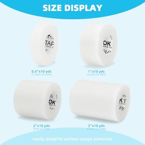 OK TAPE OKPore Transparent Medical Tape (Pack of 12) - First Aid Surgical Tape Hypoallergenic and Breathable for Wound Dressing Care, Latex Free, 1in x 10yds