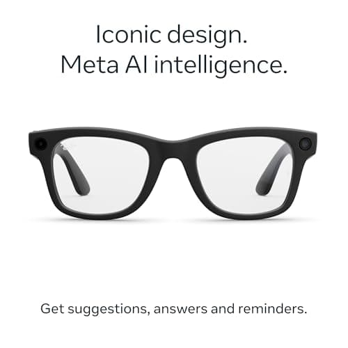 Ray-Ban Meta (Gen 2), Wayfarer, Matte Black | Smart AI Glasses for Men, Women — 2X Battery Life — 3K HD Resolution — 12 MP Ultra-Wide Camera, Audio, Video — Clear Lenses — Wearable Technology