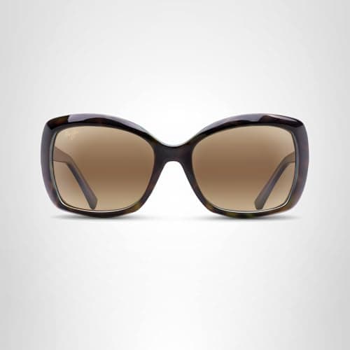 Maui Jim Women's Orchid Polarized Butterfly Sunglasses, Tortoise W/Peacock/Hcl Bronze Polarized, Medium Fit
