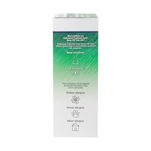 HealthA2Z® Allergy Relief, Fluticasone Propionate 50mcg, Nasal Spray, 24-Hour Allergy Relief, Nasal Decongestant, Dye Free, 72 Sprays (0.38 fl oz)