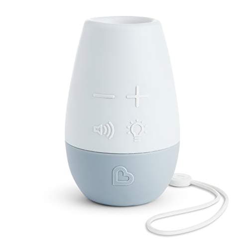 Munchkin Shhh… White Noise Sound Machine, Baby Sleep Soother with Night Light, Portable for Travel or Nursery, White/Grey