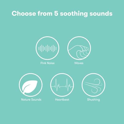 Frida Baby 2-in-1 Portable Sound Machine for Baby + Nightlight | White Noise Sound Machine for Baby with 5 Soothing Sounds & 3 Nightlight Modes | Travel Sound Machine Attaches to Strollers, Car Seats