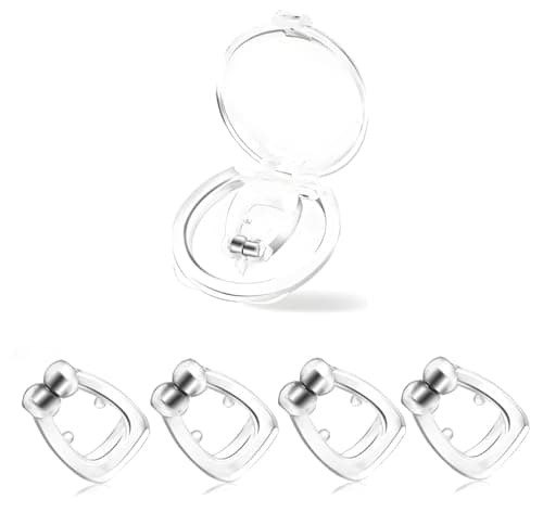 OHALEEP Anti Snoring Devices, Snore Stopper with Adjustable Magnet, Silicone Nose Clip Stop Snoring, Effective to Relieve Snoring, Snoring Solution for Comfortable and Quieter Sleep, White, M