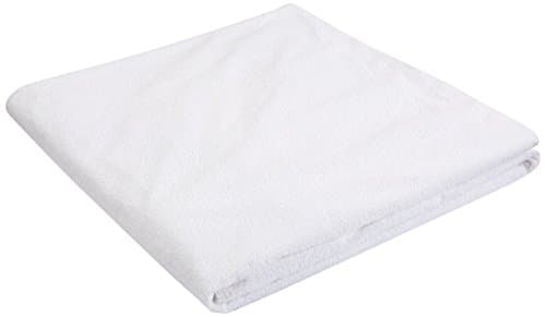 Amazon Basics Waterproof Breathable Mattress Protector, King Size, 18 inch Deep, Machine Washable, White