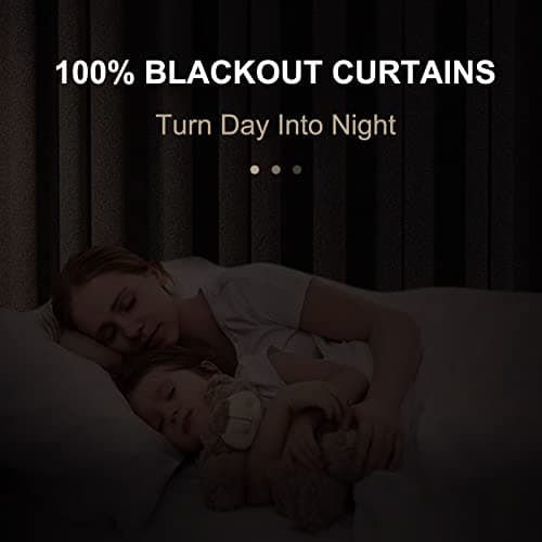 100% Blackout Shield Blackout Curtains for Bedroom 84 Inches Long, Back Tab/Rod Pocket Living Room Drapes, Thermal Insulated Blackout Curtains 2 Panels Set, 50" W x 84" L, Cream