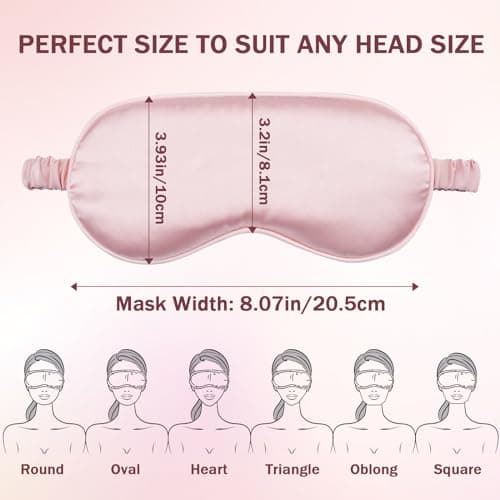 Amrules Sleep Mask Set of 2, Adjustable Silk Eye Mask for Sleeping, Soft Sleeping Eye Shade Cover for Women, Good for Blocking Light, Reducing Puffiness, Enhancing Sleep Quality (Blush Pink & Black)