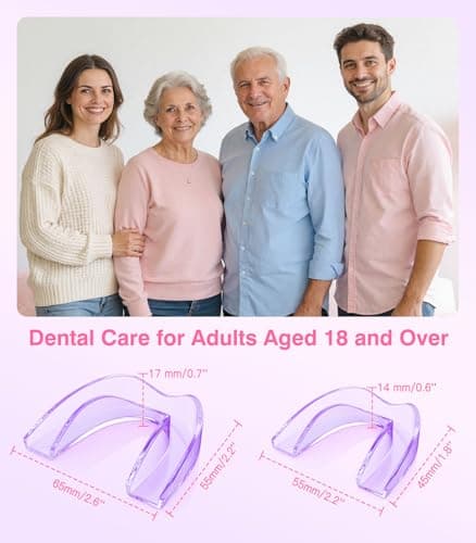 Litlcutie Anti Grinding Guard, Mouth Guard for Grinding Teeth at Night, Night Guards for Teeth Grinding for Adults, Mouth guard for sleeping,Purple+Clear, 2 Size (4 Pack), Guard Case with 5x Magnifier