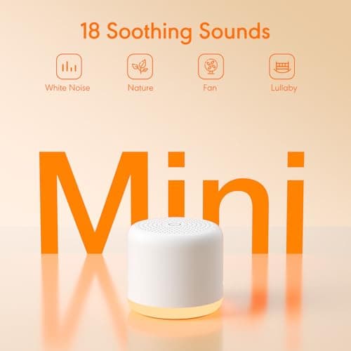 SMILEBOP White Noise Machine with Night Light, 18 Soothing Sounds Portable Sound Machine for Baby Adults, Mini Travel Sound Machine for Sleeping with Memory Timer, Office Hotel Gift