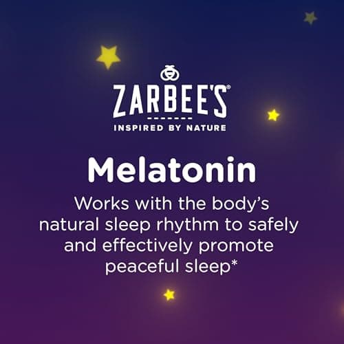 Zarbee's Kids Melatonin Chewable Tablet, 1mg Melatonin, Drug-Free & Effective Sleep Supplement, Natural Grape Flavor, No Artificial Sweeteners or Dyes, Gluten Free, Ages 3+, 50 ct