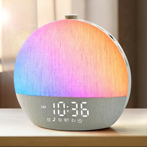 Zelaclock Sunrise Alarm Clock, White Noise Sound Machine, Sunlight Alarm Clocks for Bedrooms, 9 Natural Wake Up RGB Night Light, 30 Soothing Sounds for Heavy Sleepers, Baby, Kids, Adults