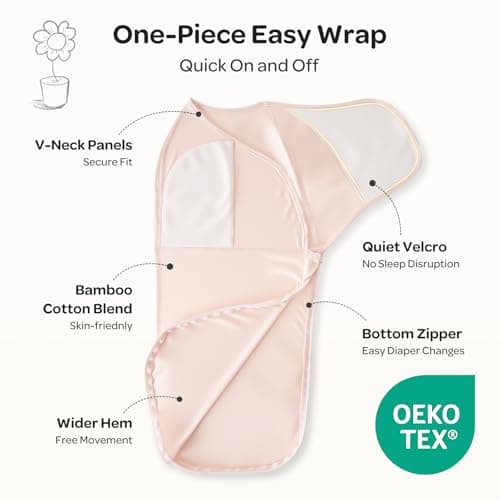 Momcozy Swaddles for Newborns, Quiet Fastener Swaddle Suitable for Infant 0-3 Months, New-Parent-Friendly Sleep Sack, Reduce Startle Reflex, Newborn Boys Girls Registry Essentials, 2-Pack, Bloom