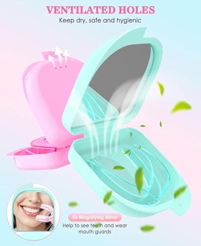 Litlcutie Anti Grinding Guard, 2 Color Night Guards for Teeth Grinding, 4 Pcs/2 Sizes, Green/Pink