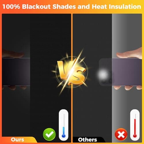 100% Black Out Window Cover Portable Blackout Shades Adhesive Thermal Blackout Blinds No Drill Guard Blind for Window Shades Temporary Room Home 40" x 57" Darkening Shades for Skylight RV Dorm
