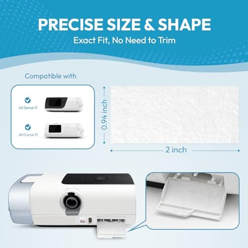 60-Pack Premium CPAP Filters Compatible with Airsense 11 & Aircurve 11 Machines, Ultra Fine Replacement with Extra Thick, High Filtration & Smooth Airflow, Travel Friendly