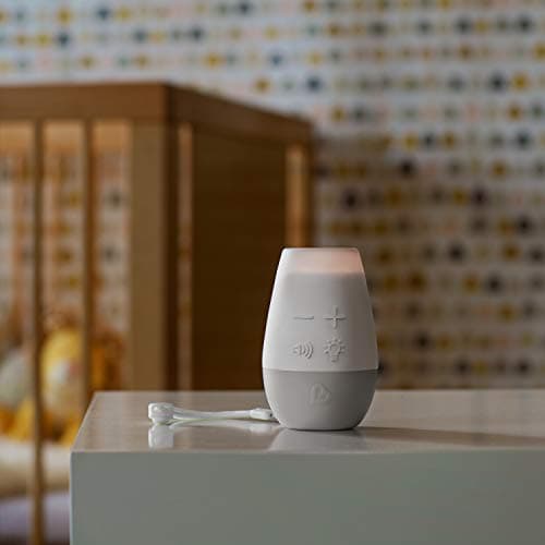 Munchkin Shhh… White Noise Sound Machine, Baby Sleep Soother with Night Light, Portable for Travel or Nursery, White/Grey