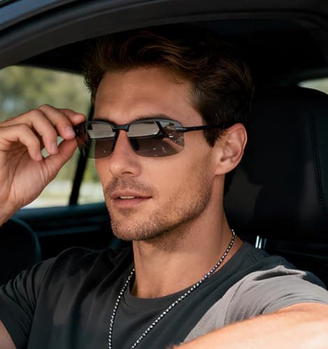 YIMI Polarized Photochromic Driving z87 Sunglasses For Men Day and Night safety glasses (Black Frame)