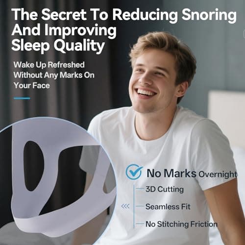 REROIO Chin Strap for Sleeping with 4-Side Adjustment, Anti Snoring Chin Strap Elasticity, Anti Snoring Devices Breathable and Durable, Comfortable Snore Stopper for Adults, Gray, M
