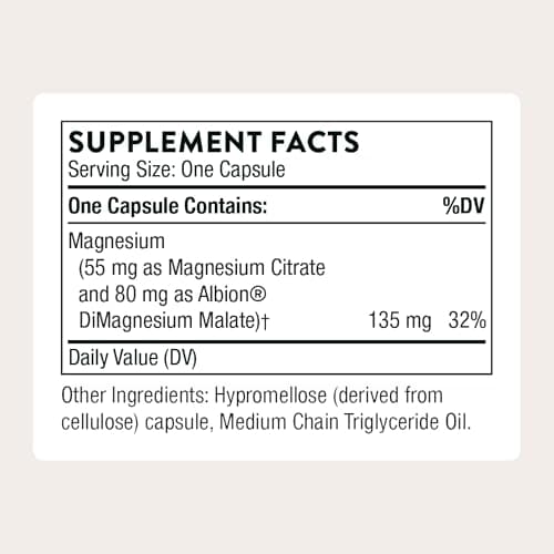 THORNE - Magnesium CitraMate - Magnesium Citrate & Malate Supplement - Supports Heart Health, Skeletal Muscles, Cardiac & Lung Function, Bone Density & More* - Third-Party Certified - 90 Servings
