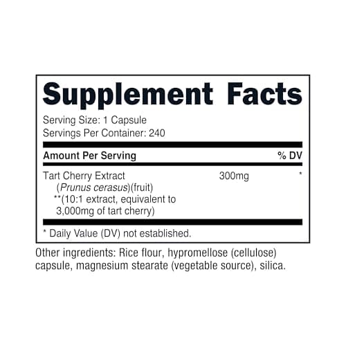 Nutricost Tart Cherry Extract 240 Vegetarian Capsules for 240 Servings per Bottle - Gluten Free, Non-GMO