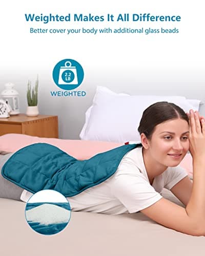 Comfytemp Weighted Heating Pad for Back & Period, FSA Eligible Electric Heat Pad, Birthday Gifts for Women Men Mom Dad & Mother Day Gift, 2.2 lb HSA Neck Shoulder Heated Pad, 2H Auto-Off, 12x24