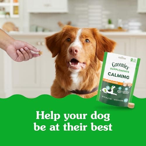 Greenies Supplements Calming Chews for Dogs Chicken Flavor, Dog Calming Chews, 7.3 oz. Container of 40 Count