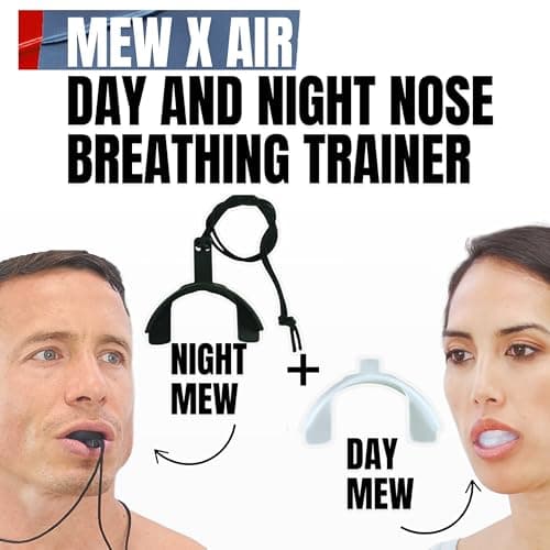Better Than Mouth Tape for Sleeping MEW X AIR The 24 Hour Nose Breathing & Oxygen Enhancing Kit/Put Toxic Mouth Tape Sleep Tape & Nasal Strips in The bin/Reusable & Durable // Get Peak Performance