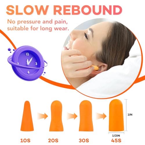VOISEN Ear Plugs - 250 Pairs Noise Cancelling Ear Plugs for Sleeping, Snoring, Studying, Concerts & Traveling