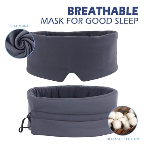 Mavogel Full Coverage Sleep Mask for Sleeping, Light Blocking Eye Mask with Adjustable Closure, Ultra Soft Breathable Modal Eye Cover for Women Men, Pressure-Free for Travel, Nap & Shift Work