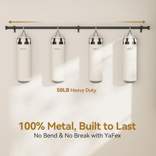 YaFex Curtain Rods 32-144 Inch, Heavy Duty 1 Inch Adjustable Curtain Rod for Windows, Black Extra Long Window Treatment Rods, Modern Design, Easy Installation