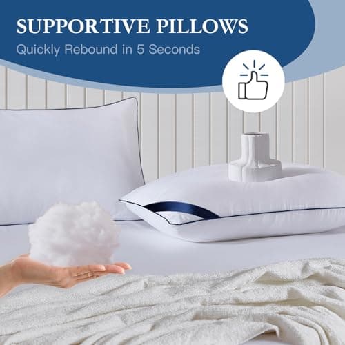 Meoflaw Pillows Standard Size Set of 4,Soft Microfiber Standard Pillows with Hollow Fiber,Hotel Quailty Bed Pillows for Sleeping 4 Pack for Back,Stomach Sleeper