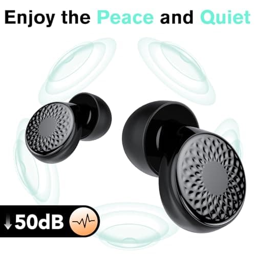 Ear Plugs for Sleeping Noise Cancelling, 50dB Soft Earplugs for Concert, Reusable Ear Plugs for Noise Reduction with Case & 8 Eartips, for Sleeping, Concert, Working, Studying, Traveling (Black)