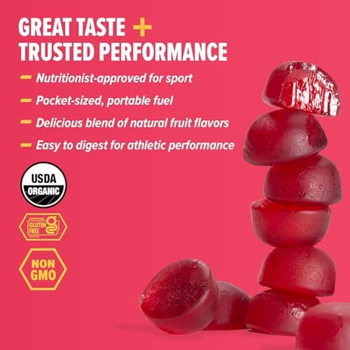 Honey Stinger Organic Cherry Blossom Energy Chew, Gluten Free & Caffeine Free, for Exercise, Running and Performance, Sports Nutrition for Home & Gym, Pre and Mid Workout, 21.6 Ounces (Pack of 12)