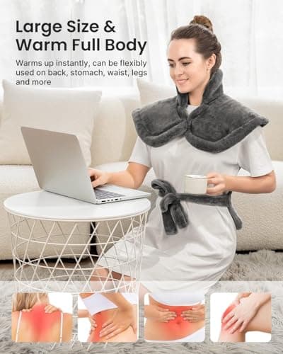 RENPHO Mothers Day Gifts for Mom, Electric Heating Pad - 6 Heat Levels for Neck Shoulder and Back, Weighted Pad for Snug Fit, ETL Safety Certified for Cold Nights and Winter, FSA Eligible