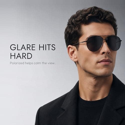 Eiuizah Polarized Aviator Sunglasses for Men and Women, Driving Sun Glasses with UV Protection for Fishing Golf