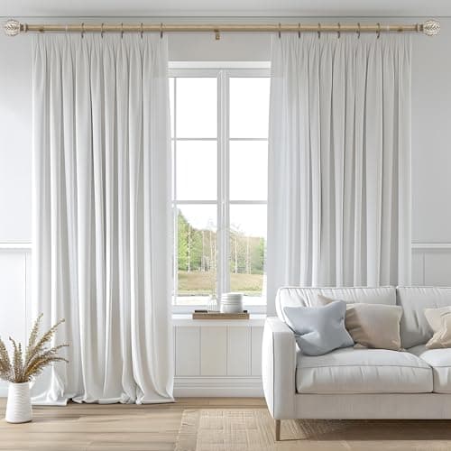 QDWIS Boho Wood Curtain Rods for Windows 48 to 84 inch,1" Adjustable Heavy Duty Window Curtain Rod with Imitation Wood Grain Finials,Rustic Decorative Drapery Rods Set,Size:36-88'',Weathered Wood