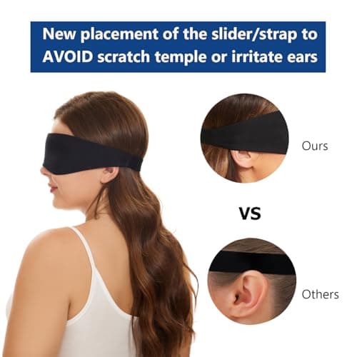 ALASKA BEAR Sleep Mask for Side Sleepers Patented Design, Cup-Shaped and Extra-Soft, 100 Blackout Eye Mask Shades Cover for Men and Women Home or Travel, Machine Washable, Black