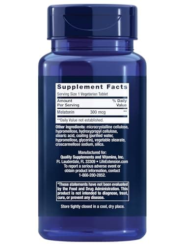 Life Extension Melatonin 6 Hour Timed Release, 300 mcg, Extended-Release Formula for Gentle Sleep Support, Healthy circadian Rhythms, Cellular Defense, Gluten-Free, Non-GMO, Vegetarian, 100 Tablets