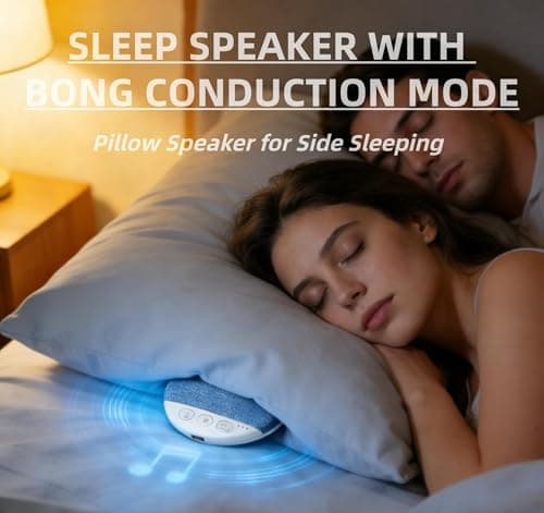 2026 New Bluetooth Pillow Speaker Pro for Sleeping, Under Pillow Speaker with Sleep Timer & White Noise, Thin Speaker for Bed, Hi-Fi Sound, 48H Battery, Type-C, Private Listening for Adults & Kids