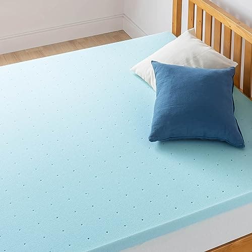Best Price Mattress 1.5 Inch Ventilated Memory Foam Mattress Topper, Cooling Gel Infusion, CertiPUR-US Certified, Dorm Essentials, Queen