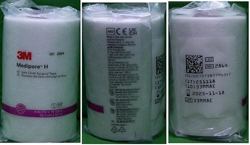3M Medipore H Soft Cloth Surgical Tape - 4" wide by 10 yards (3 Rolls)