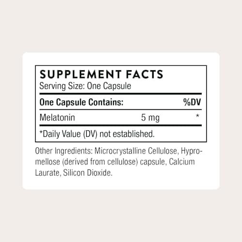 THORNE - Melaton-5-5 mg Melatonin Supplement - Supports Normal Circadian Rhythms, Restful Sleep & Relaxation* - Third-Party Certified - Gluten, Dairy & Soy-Free - 60 Capsules
