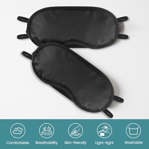 UGODAR 20 PCS Sleep Eye Masks Blindfolds - Light-Tight with Nose Pad & Adjustable Strap, Bulk Comfortable Breathable Party Supplies for Team Building Travel, Black Eye Cover for Women Men