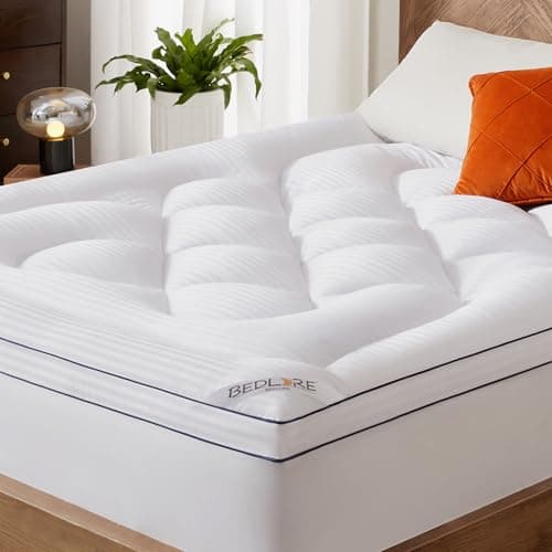 BEDLORE Queen Mattress Topper, Thick Pillow Top Bed Cover for Back Pain Relief, Soft Mattress Pad with Deep Pockets 6-18 inch