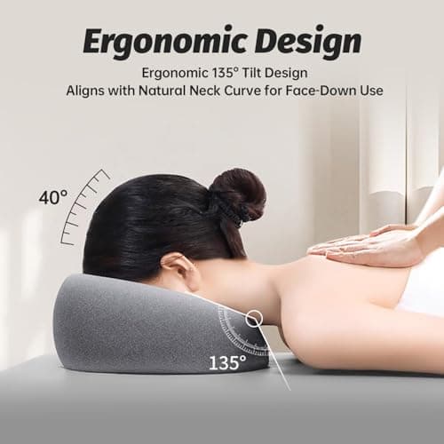 xiaomubiao Face Down Pillows for Massage Table, Massage Headrest for Bed, Face Pillow for Stomach Sleeping, BBL Pillow After Surgery Post Eye Surgery & Vitrectomy Recovery, Removable Cover Grey