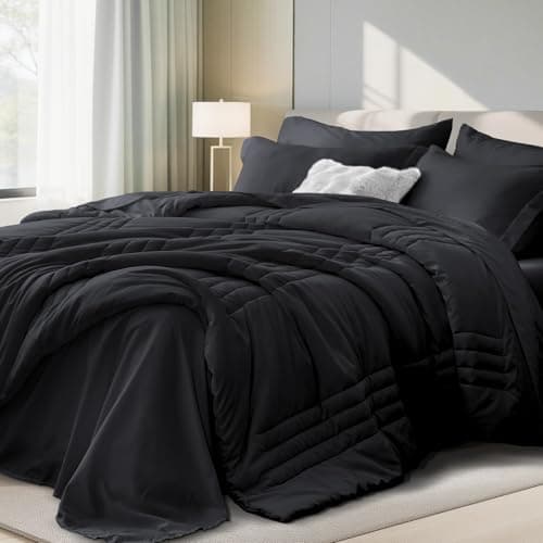 Velorose Queen Comforter Set Schwarz Test – 7-teiliges Bett-in-einer-Tasche Set