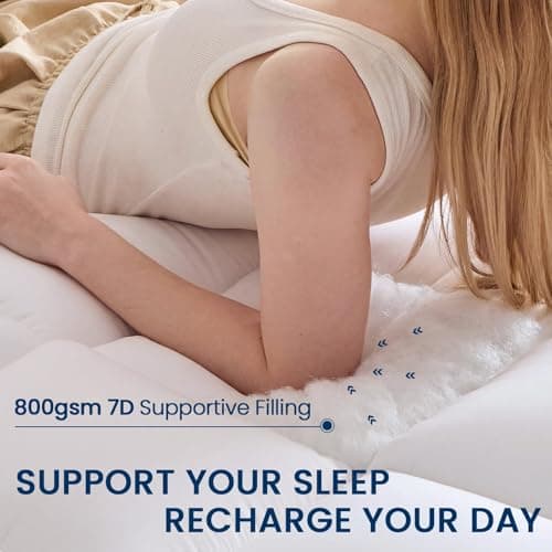 YUGYVOB Queen Mattress Topper Extra Thick, Cooling, and Breathable Mattress Pad 8-21" Deep Pocket Soft Down Alternative Fill